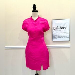 Pink satin mini dress